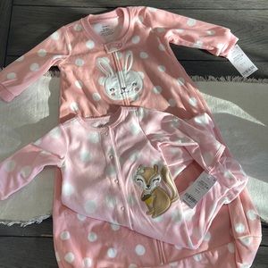2 FOR 1 | Sleeper & Footies | Long Sleeve | Fleece | Bunny & Squirrel